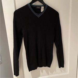 Versace v neck black sweater with turquoise detail xsmall Italy